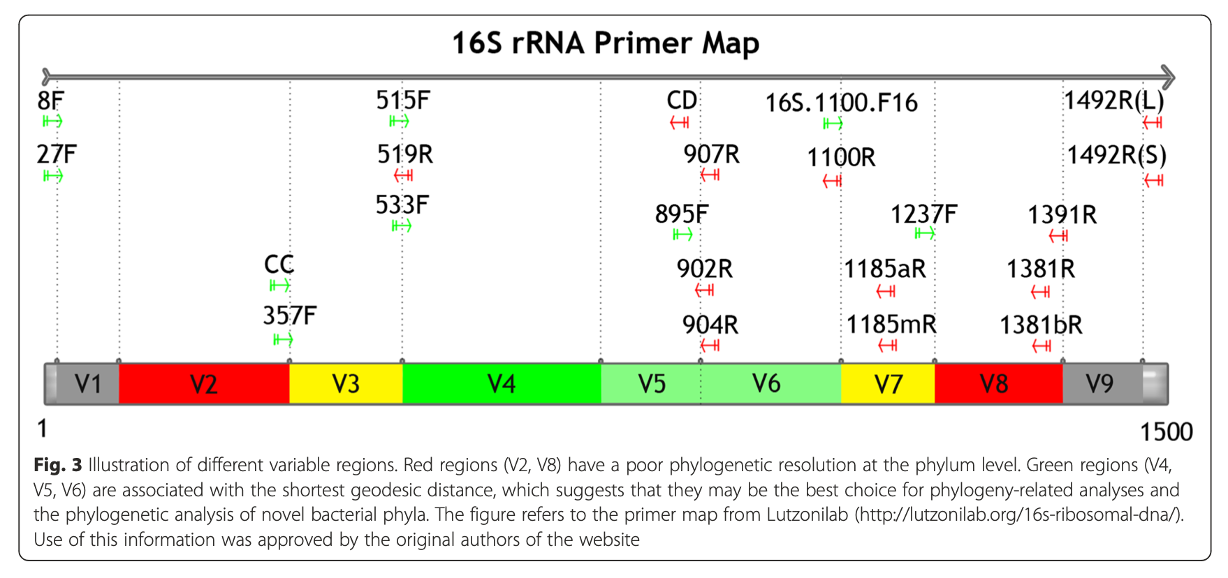 Yang, B., Wang, Y., & Qian, P. Y. (2016). Sensitivity and correlation of hypervariable regions in 16S rRNA genes in phylogenetic analysis. BMC bioinformatics, 17(1), 1-8.