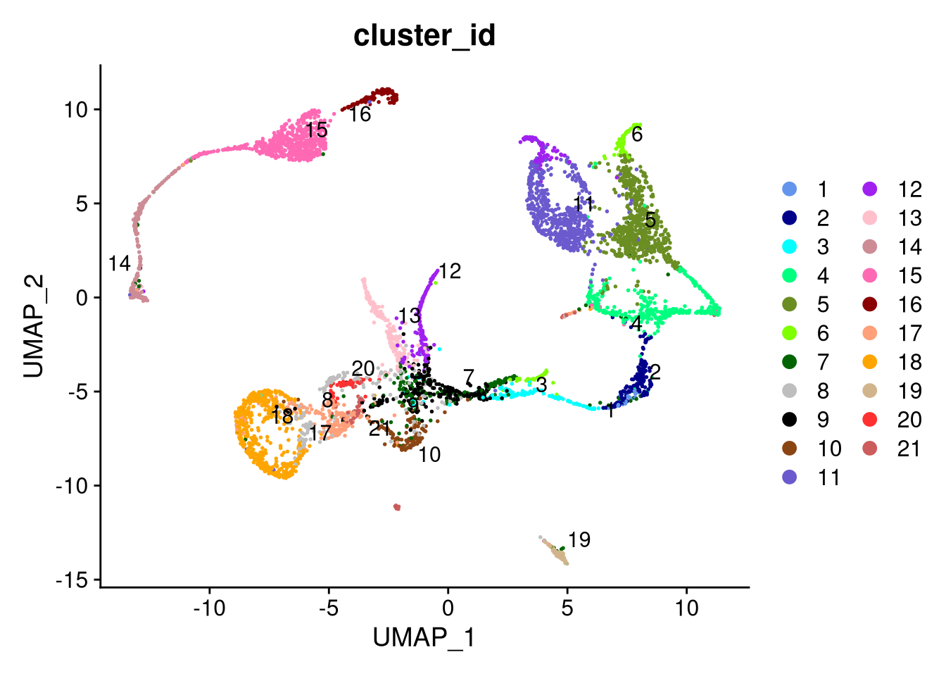 UMAP plot by cluster